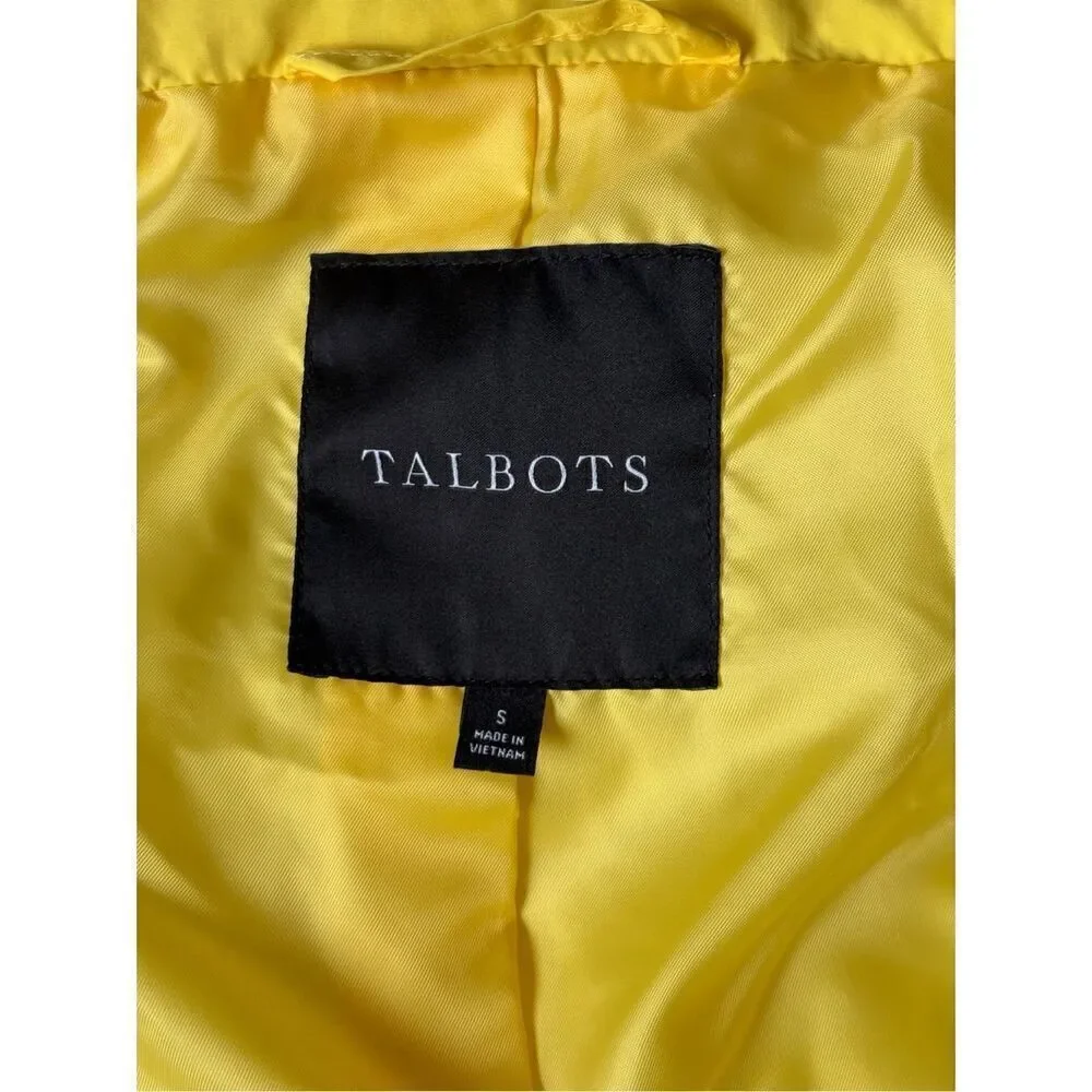 Talbots DOWN ALTERNATIVE PUFFER‎ COAT size S Yellow
